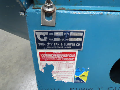 Twin City 270 Backward Inclined Centrifugal Blower BC-SW 3Ph 5HP 230/460V