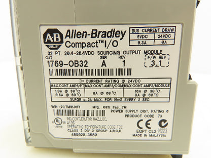 Allen Bradley 1769-OB32 Compact I/O Sourcing Output Module 32 Point