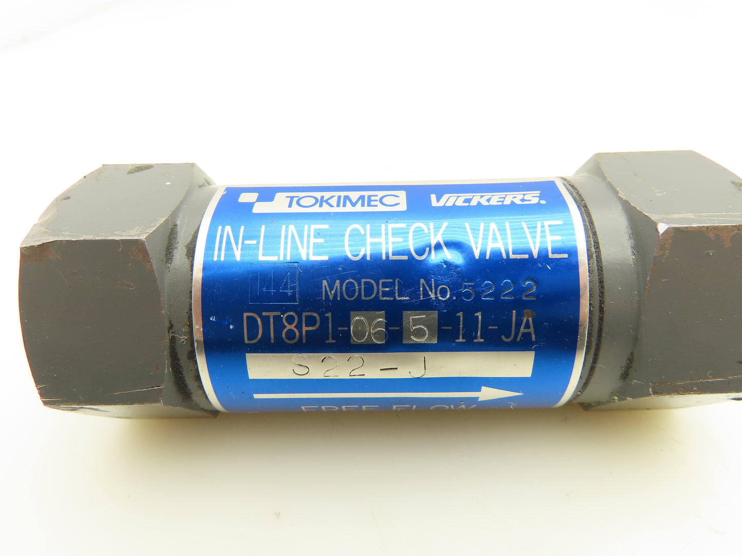 Tokimec Vickers DT8P1-06-5-11-JA-S22-J In-line Hydraulic Check Valve 3/4" NPT