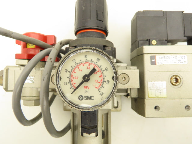 SMC NAW3000-N03 Filter Regulator With Soft Start Valve And 3 Port Lock Out Valve