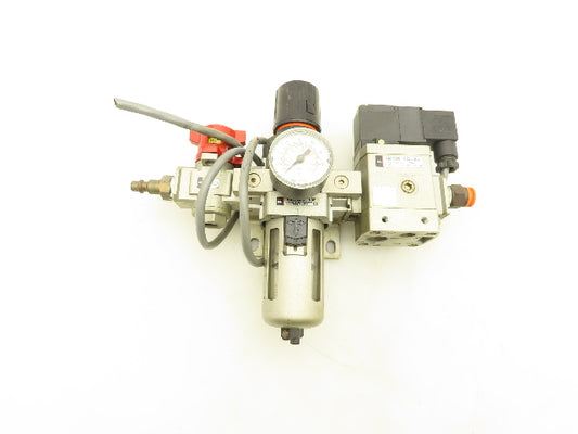 SMC NAW3000-N03 Filter Regulator With Soft Start Valve And 3 Port Lock Out Valve