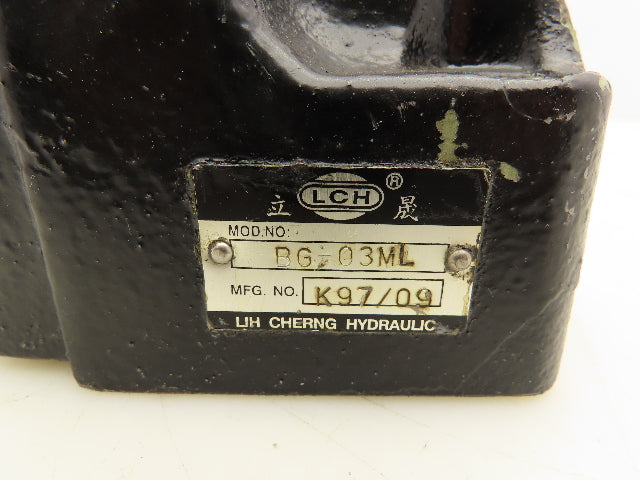 LCH Cherng BG-03ML Hydraulic Pressure Relief Valve