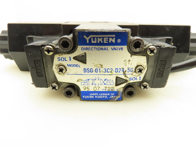 Yuken DSG-01-3C2-D24-50 Hydraulic Directional Control Solenoid Valve 24VDC