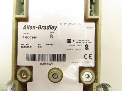 Allen-Bradley 1792D-CB18 DeviceNet Armor Block Maxum I/O Module Ser B Lot Of 2