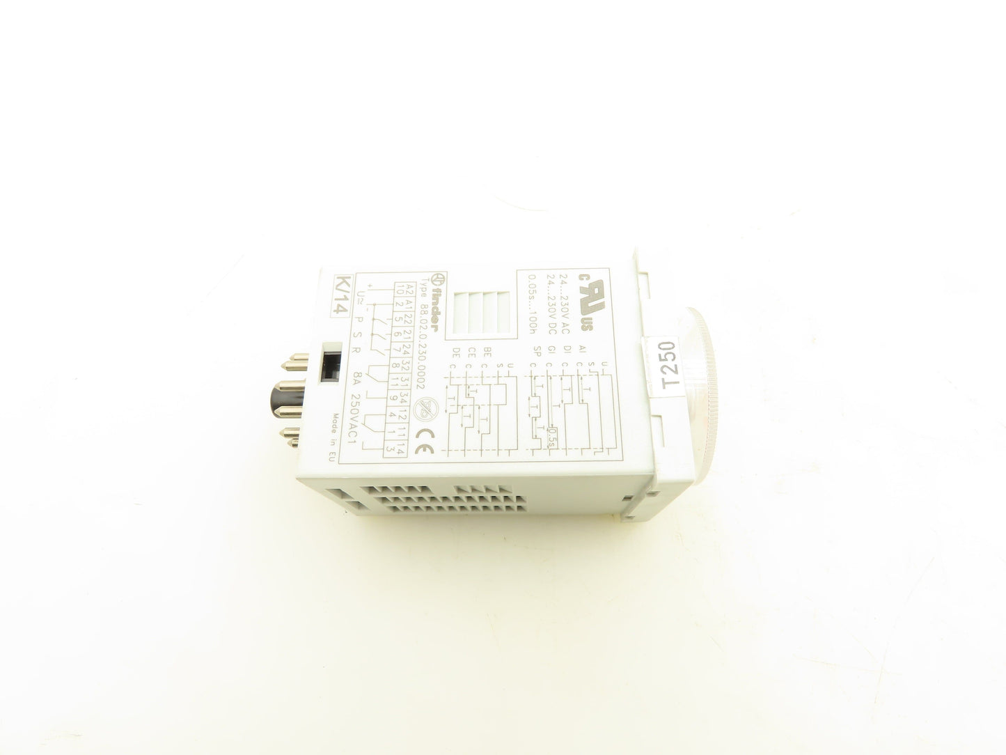 Finder 88.02 Multi-Voltage Plug-In Timer Socket Relay Base 0.5sec-100hr