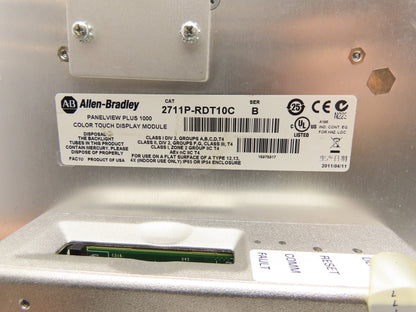 Allen Bradley 2711PC-T10C4D1 PanelView Plus 1000 Color Touch Display Module