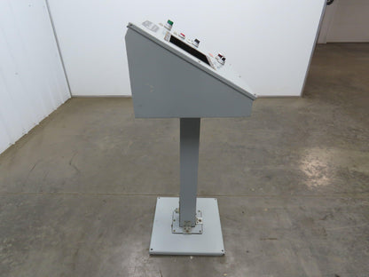 Hoffman C20C20 Sloped Top Consolet Steel Enclosure On 3' Pedestal 50" High Point