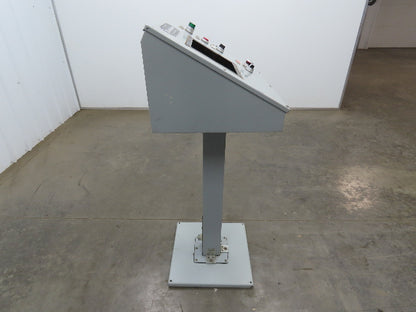 Hoffman C20C20 Sloped Top Consolet Steel Enclosure On 3' Pedestal 50" High Point