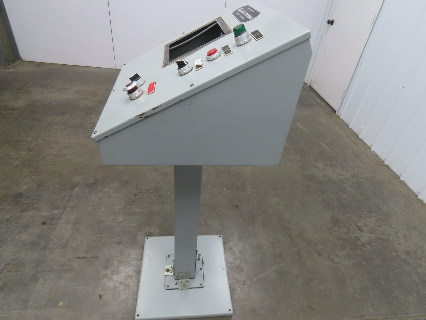 Hoffman C20C20 Sloped Top Consolet Steel Enclosure On 3' Pedestal 50" High Point