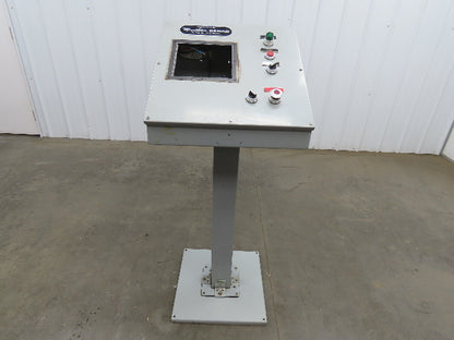 Hoffman C20C20 Sloped Top Consolet Steel Enclosure On 3' Pedestal 50" High Point