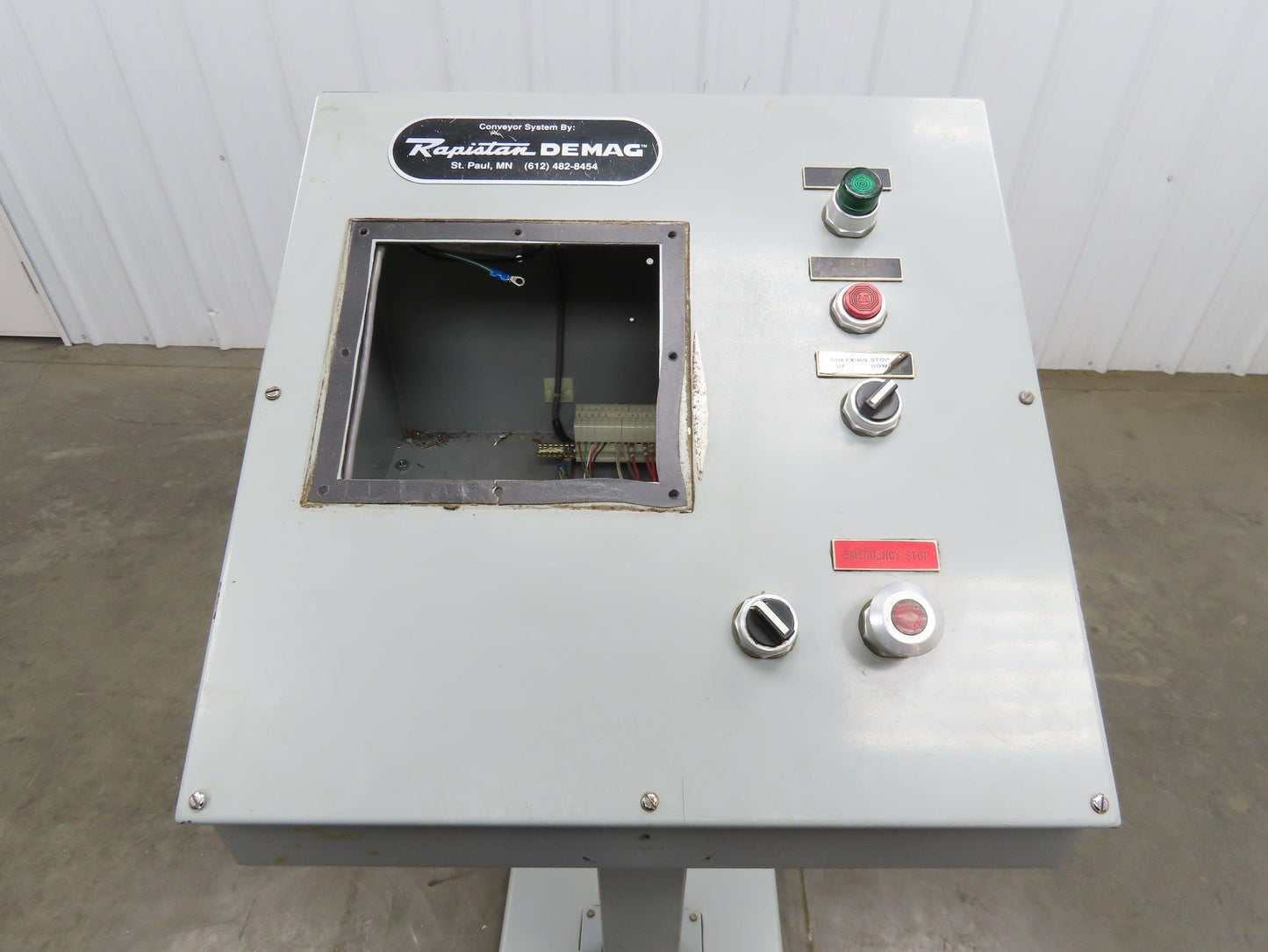 Hoffman C20C20 Sloped Top Consolet Steel Enclosure On 3' Pedestal 50" High Point