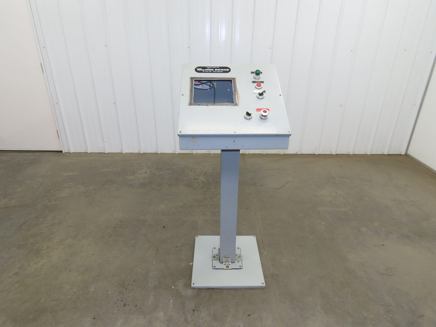 Hoffman C20C20 Sloped Top Consolet Steel Enclosure On 3' Pedestal 50" High Point