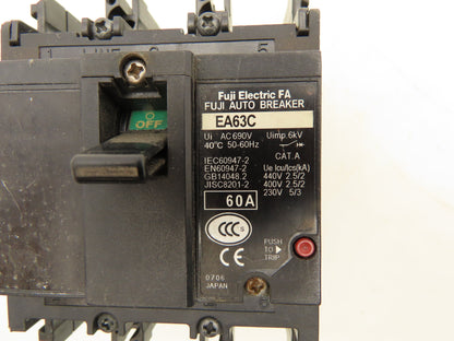 Fuji Electric EA63C Auto Circuit Breaker 60A 690V 3 Pole