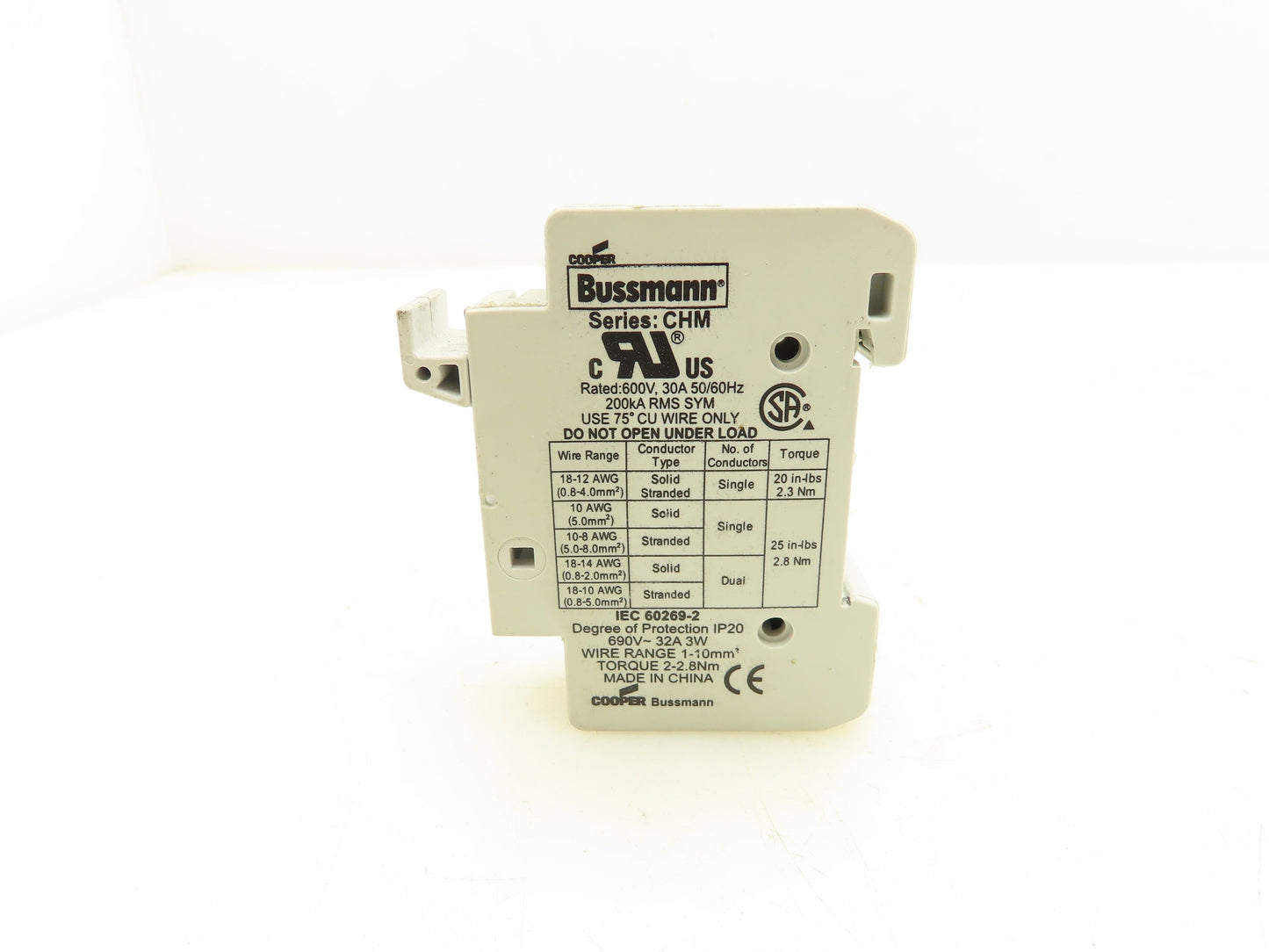 Cooper Bussmann Midget 10x38 Fuse Holder 30A 600V Lot of 9