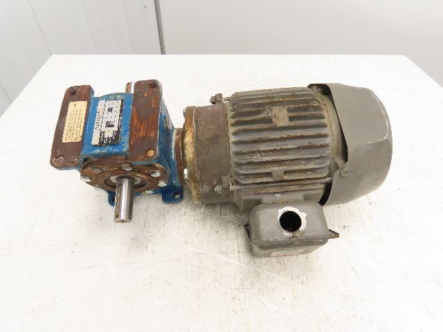 Radicon Reducer 5:1 Toshiba Gearmotor 2Hp 230/460V 3PH 346 RPM Dual Shaft 145TC