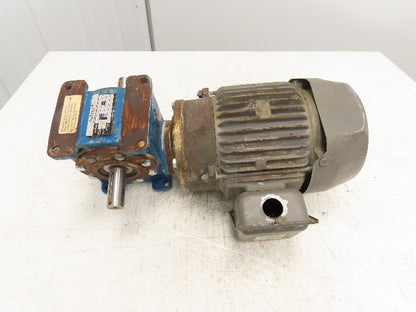 Radicon Reducer 5:1 Toshiba Gearmotor 2Hp 230/460V 3PH 346 RPM Dual Shaft 145TC