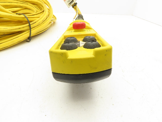 TER KCI-221346600 Bridge Crane Hoist Pendent 4 Button 1 Speed E-stop 49'  Cable