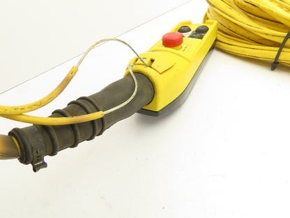TER KCI-221346600 Bridge Crane Hoist Pendent 4 Button 1 Speed E-stop 49'  Cable