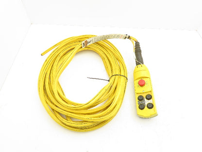 TER KCI-221346600 Bridge Crane Hoist Pendent 4 Button 1 Speed E-stop 49'  Cable