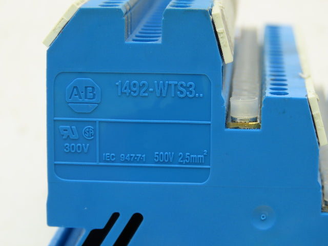 Allen Bradley 1492-WTS3 Terminal Block Din Rail Blue 2.5mm 500V Lot of 60