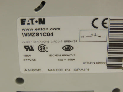 Eaton WMZS1C04 Miniature Circuit Breaker 230/400V Lot of 5
