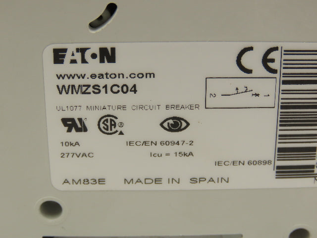 Eaton WMZS1C04 Miniature Circuit Breaker 230/400V Lot of 5