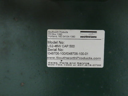 Southworth Hydraulic Scissor Lift Table 500lb 48" Travel 54x72" Top 90° Tip 115V