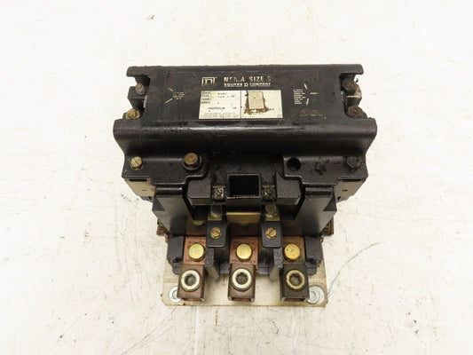 Square D 8502 SG02 Contactor Motor Starter 600V 3 Pole Nema Size 5 120V Coil