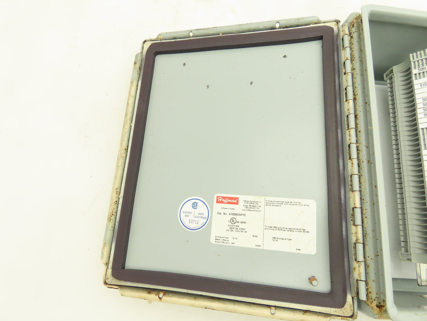 Hoffman A1008CHFTC Electrical Enclosure Box 10x8x4" Wall Mount Terminal Blocks