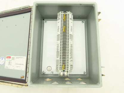 Hoffman A1008CHFTC Electrical Enclosure Box 10x8x4" Wall Mount Terminal Blocks