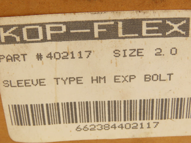 Kop-Flex 402117 Sleeve Type HM Exposed Bolts Size 2 Series H