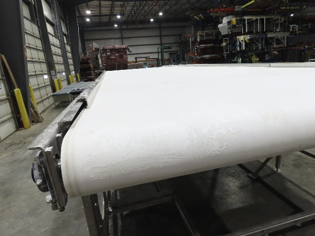 Stainless Food Grade Belt Conveyor 96" Wide 28'L 460V 3PH 16 FPM