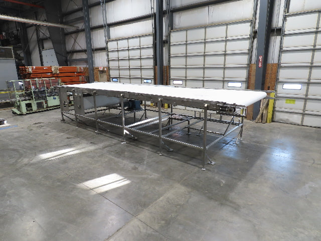 Stainless Food Grade Belt Conveyor 96" Wide 28'L 460V 3PH 16 FPM