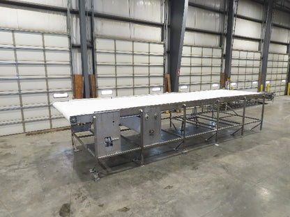 Stainless Food Grade Belt Conveyor 96" Wide 28'L 460V 3PH 16 FPM