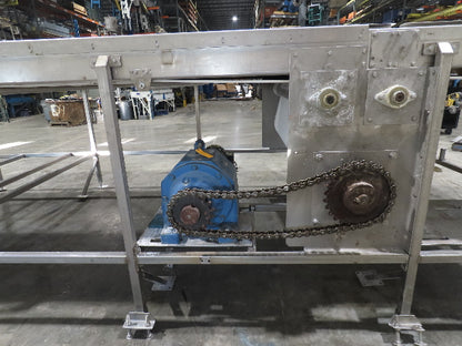 Stainless Food Grade Belt Conveyor 96" Wide 28'L 460V 3PH 16 FPM