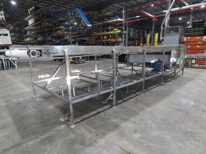 Stainless Food Grade Belt Conveyor 96" Wide 28'L 460V 3PH 16 FPM