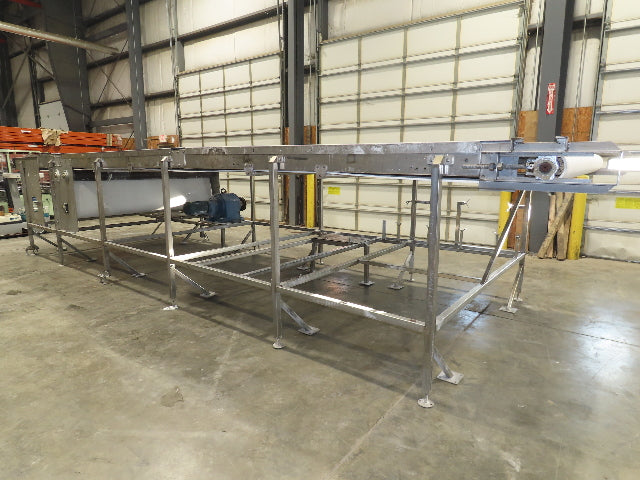 Stainless Food Grade Belt Conveyor 96" Wide 28'L 460V 3PH 16 FPM