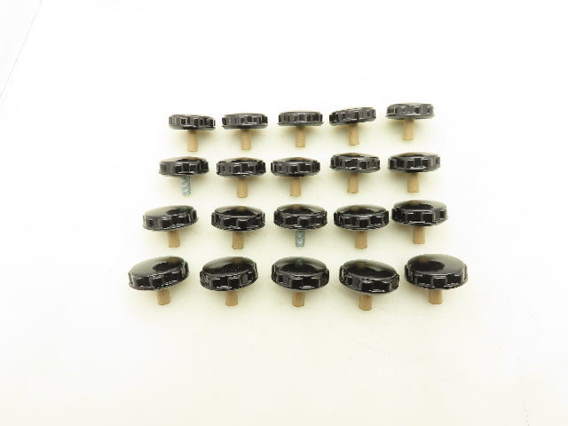 McMaster Carr 6479K41 Black Plastic Knob 3/8"-16 x 1" Stud 2" Head Lot of 20