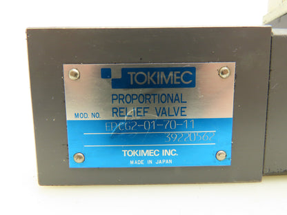 Tokimec Vickers EPCG2-01-70-11 Hydraulic Proportional Solenoid Relief Valve