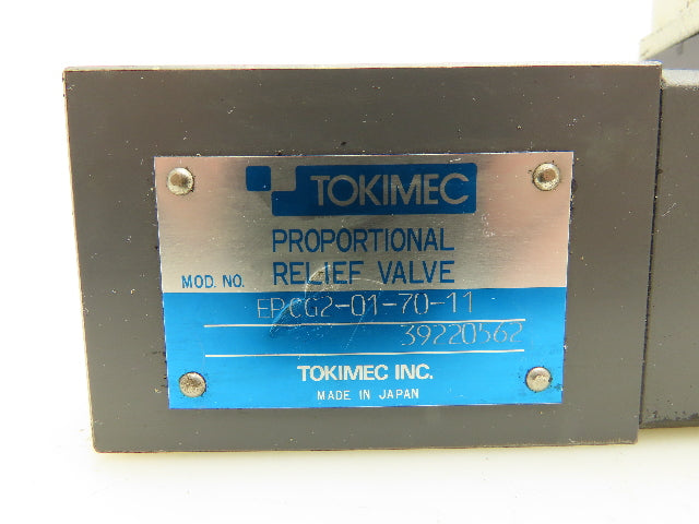 Tokimec Vickers EPCG2-01-70-11 Hydraulic Proportional Solenoid Relief Valve