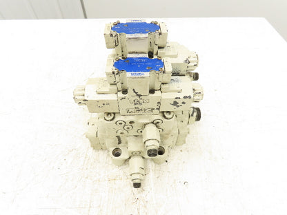 Yuken DSG-01 Directional Solenoid Valve 3-Station Hydraulic Manifold Assy 24VDC