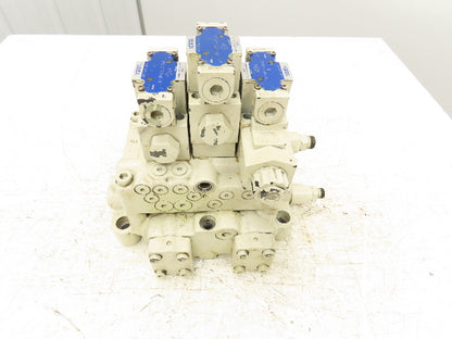 Yuken DSG-01 Directional Solenoid Valve 3-Station Hydraulic Manifold Assy 24VDC