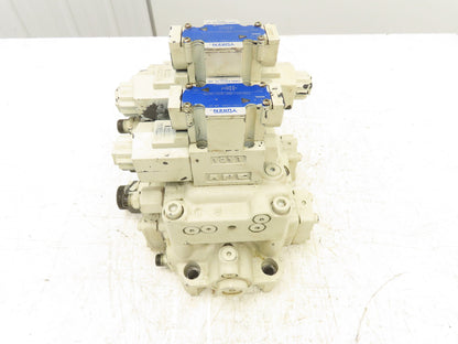 Yuken DSG-01 Directional Solenoid Valve 3-Station Hydraulic Manifold Assy 24VDC