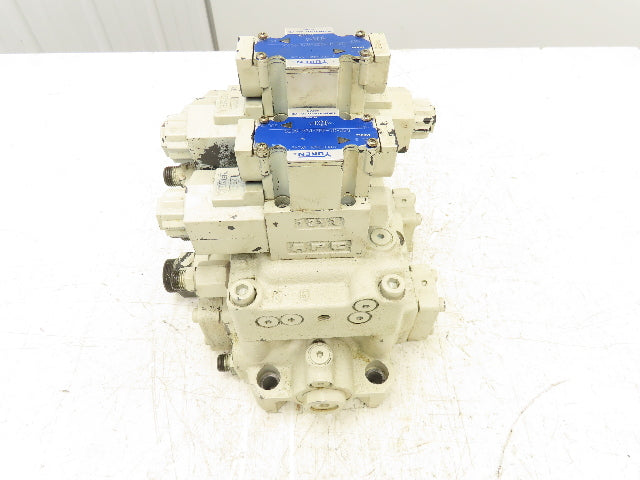 Yuken DSG-01 Directional Solenoid Valve 3-Station Hydraulic Manifold Assy 24VDC