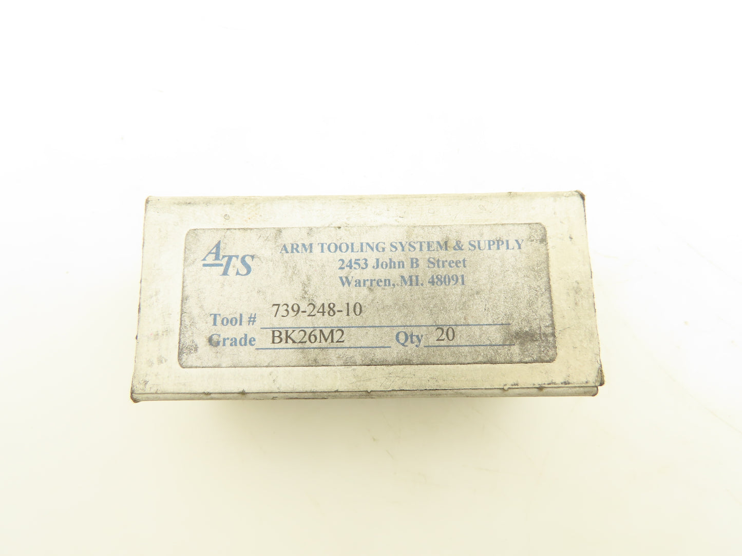 Arm Tooling System 739-248-10 Carbide Milling Insert Grade BK26M2 Pack Of 20