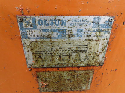 Olson 13167 Step Down Power Transformer 14kva 3Ph HV 480V Delta LV 208Y/120V