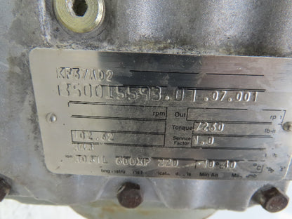 Sew Eurodrive KF67AD2 Helical Gear Drive Right Angle Reducer 102:1 Gearbox 17RPM