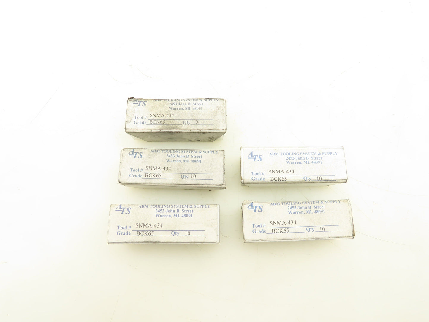 Arm Tooling System SNMA-434 Indexable Carbide Insert Grade BCK65 Lot Of 47