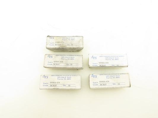 Arm Tooling System SNMA-434 Indexable Carbide Insert Grade BCK65 Lot Of 47