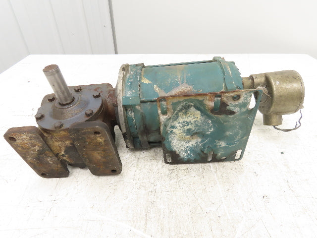 Reliance P56H Gearmotor 30:1 Reducer .33Hp 230/460V 3PH 60 RPM LH Output 56C